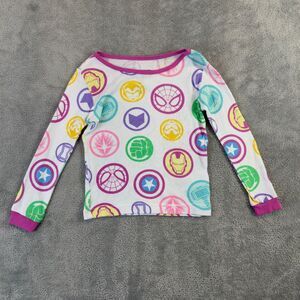 Marvel Pajama Shirt Kids 4T White Toddler Spiderman Iron Man Captain America Top